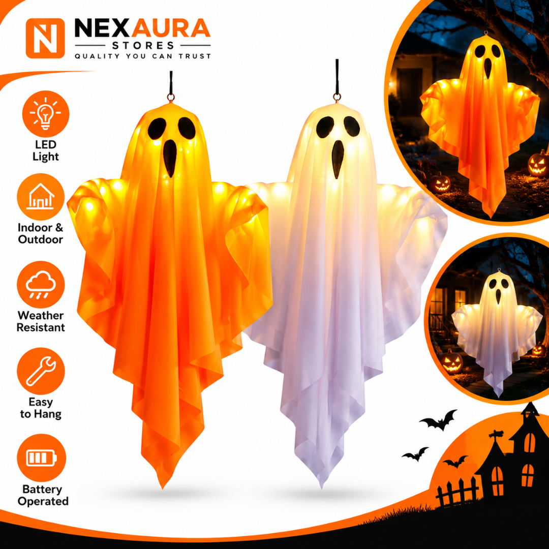 Halloween Glowing Ghost Light Outdoor Decor Garden Prop Party Home Hanging Decor - product image 1