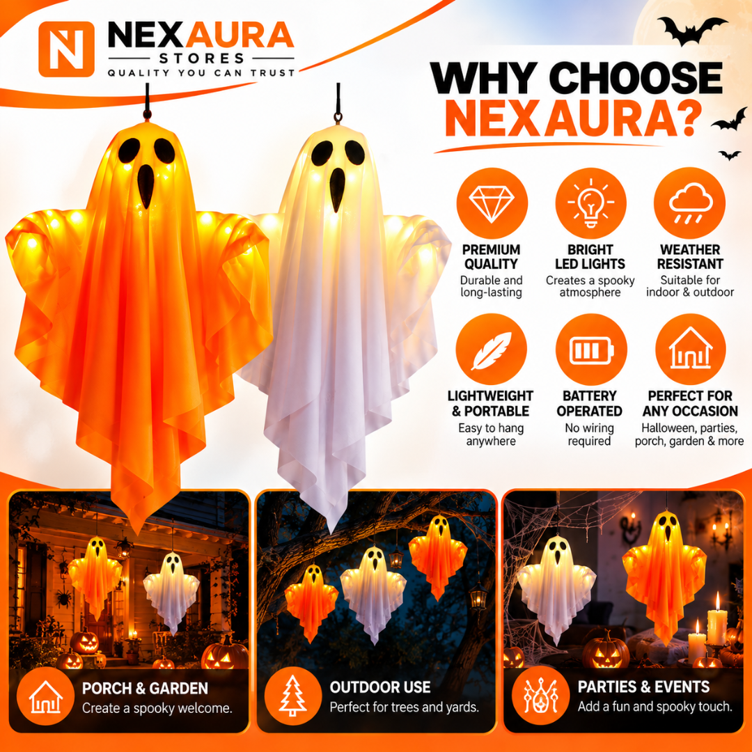 Halloween Glowing Ghost Light Outdoor Decor Garden Prop Party Home Hanging Decor - product image 3