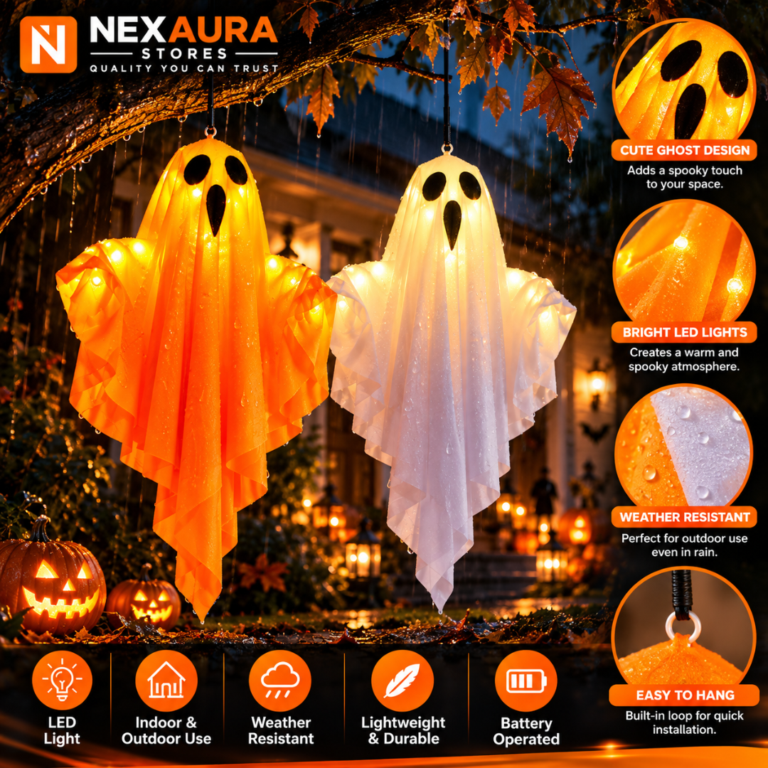 Halloween Glowing Ghost Light Outdoor Decor Garden Prop Party Home Hanging Decor - product image 4