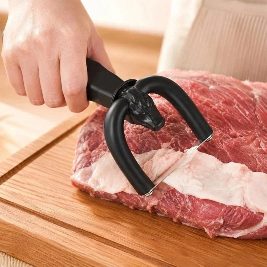 Handheld Fat Trimmer For Beef & Pork,U-Shaped Curved Holder Targets Surface Fat - product image 7