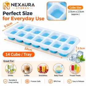 14 Grid Square Soft Bottom Silicone Ice Cube Mold