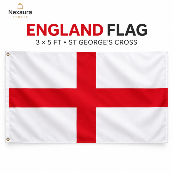 England Flag 3x5ft – St George Cross Flag with Eyelets