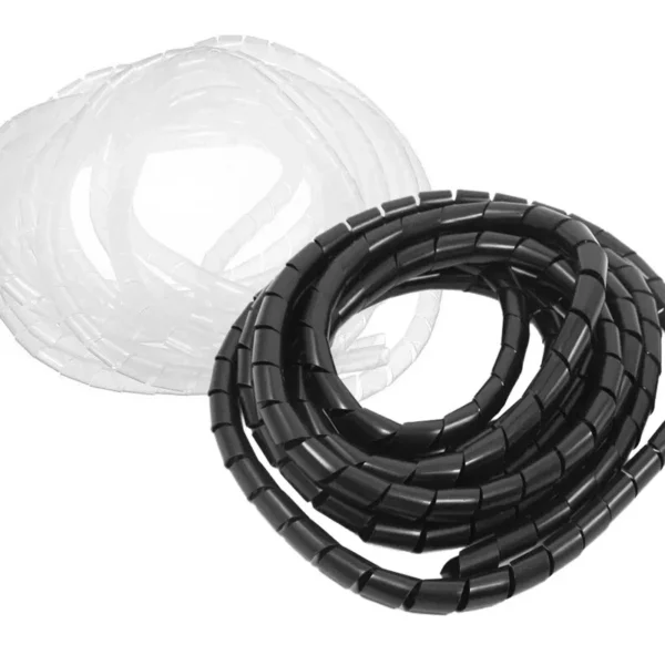 Spiral Wrap Cable Tidy 10m – Desk Cable Organiser with Threading Tool, Black