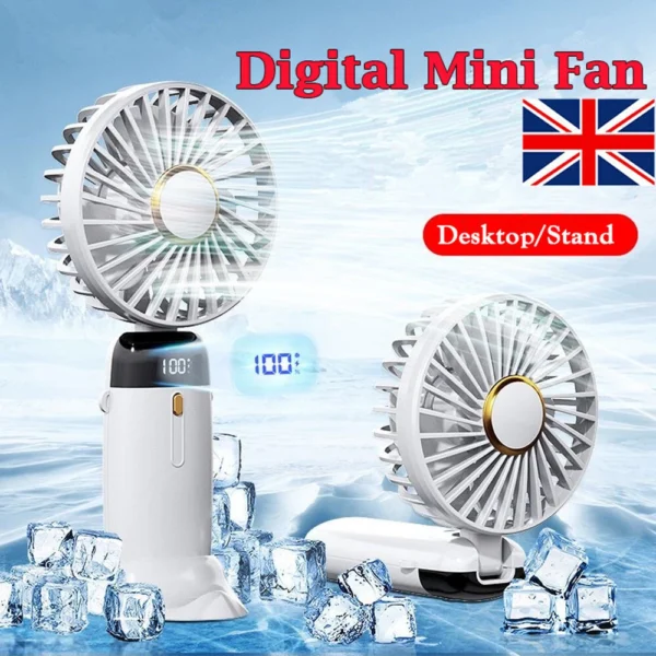 Mini Handheld USB Rechargeable Fan – Folding 5-Speed, 190 g