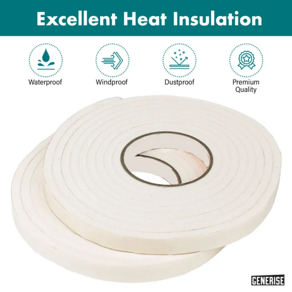 Self-Adhesive Draught Excluder Foam Tape 2 x 5 m – Door & Window Insulation