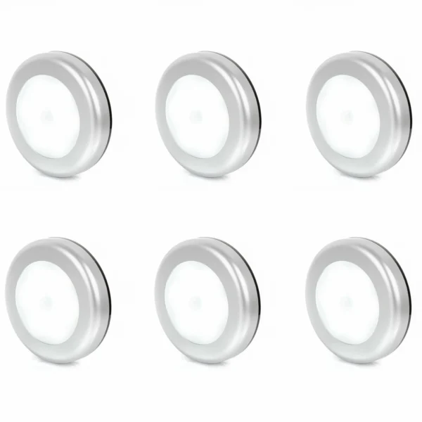 LED Motion Sensor Puck Lights 3-Pack – USB Rechargeable for Wardrobe & Cabinet