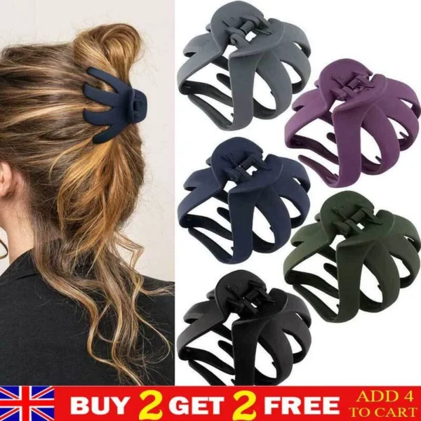 Matte Hair Claw Clips 6-Pack – Large Korean-Style, 5 Trendy Colours (Unbranded)