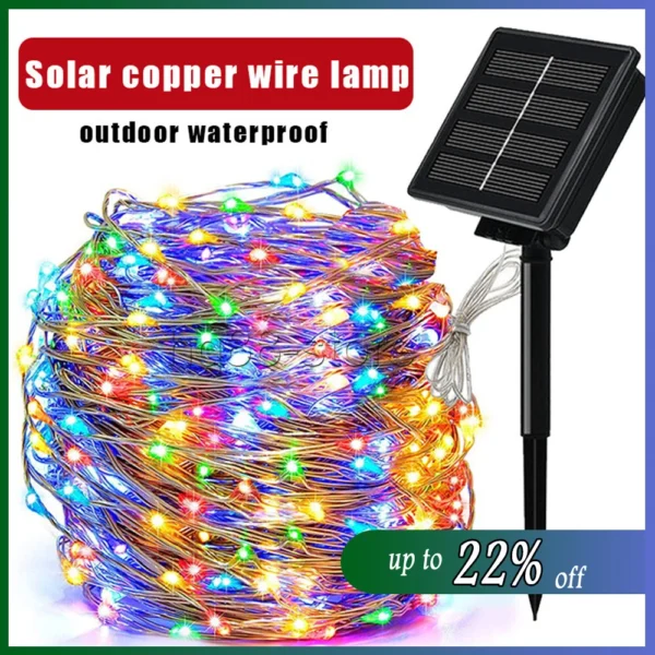 LED Solar String Fairy Lights Outdoor – Warm White, 10M 100LED / 20M 200LED