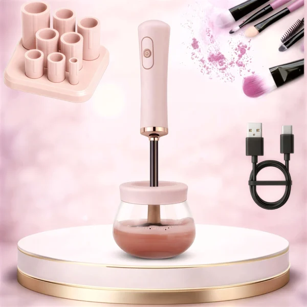 Electric Makeup Brush Cleaner Machine – USB Automatic Brush Washer with Drying Function