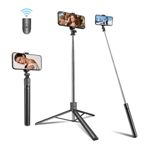 Phone Tripod with Bluetooth Remote – Extendable Selfie Stick, 82cm