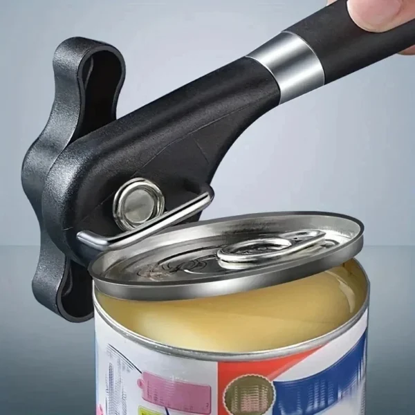 Safe Cut Manual Can Opener – Smooth-Edge Side-Cutting, Stainless Steel, Black