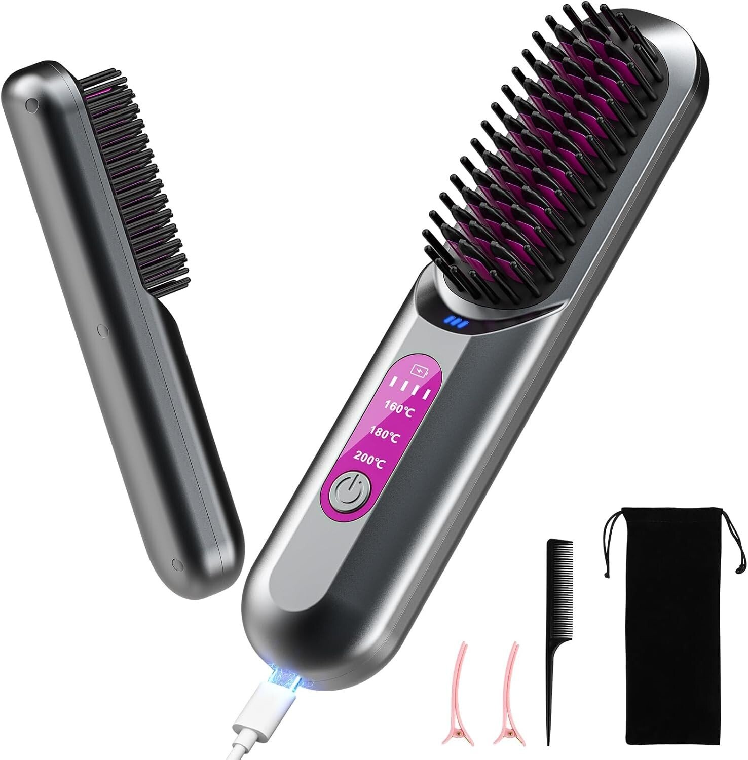 Hair Straightener Brush Cordless – original product photo 1