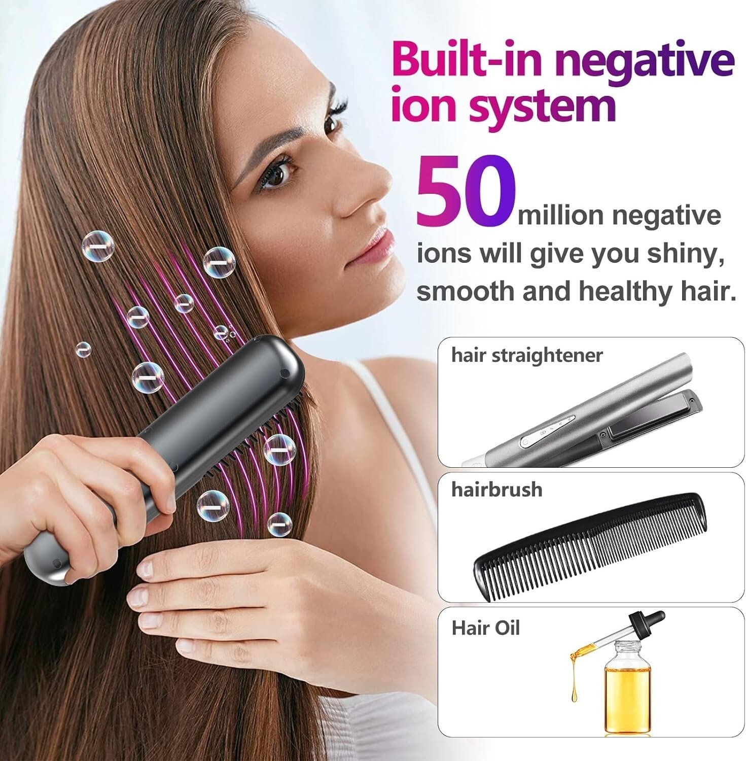 Hair Straightener Brush Cordless – original product photo 2