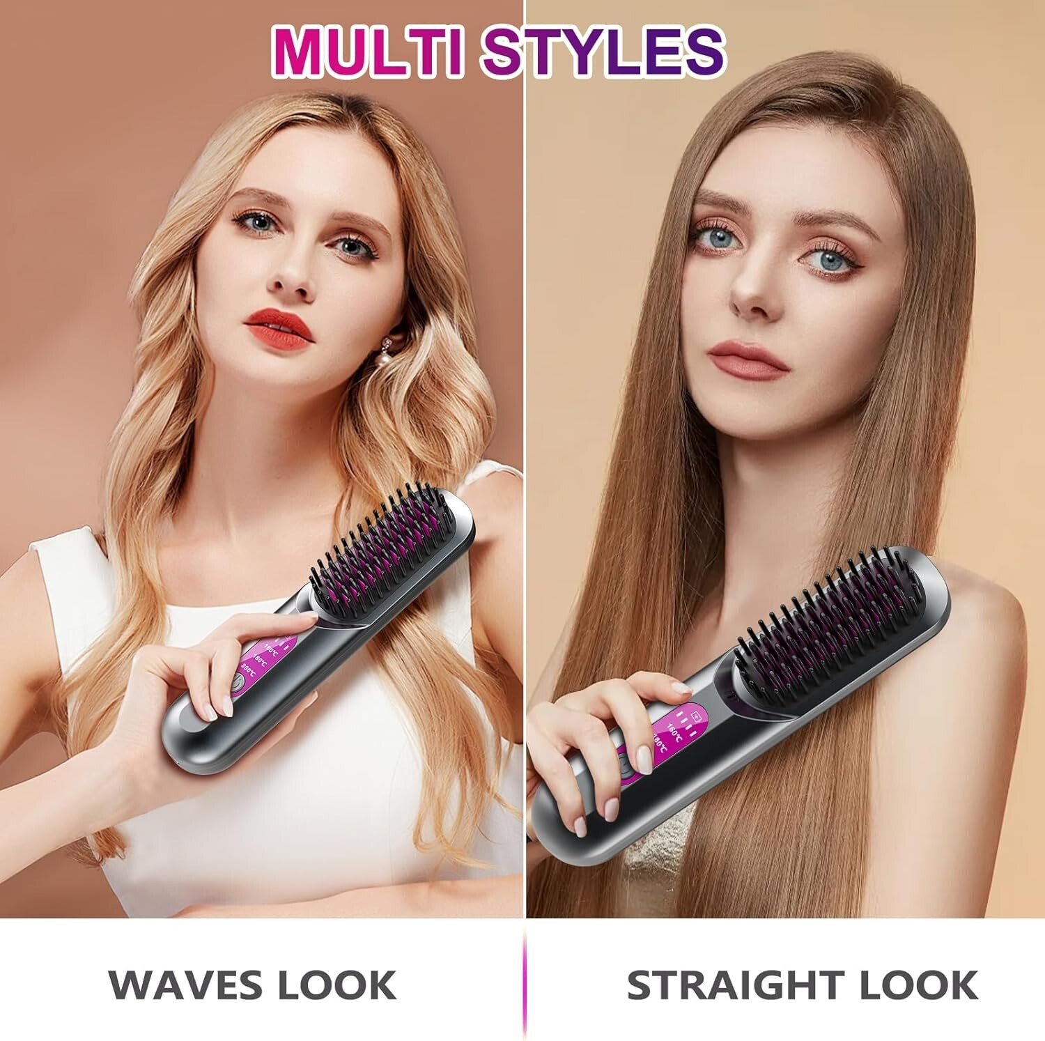 Hair Straightener Brush Cordless – original product photo 4
