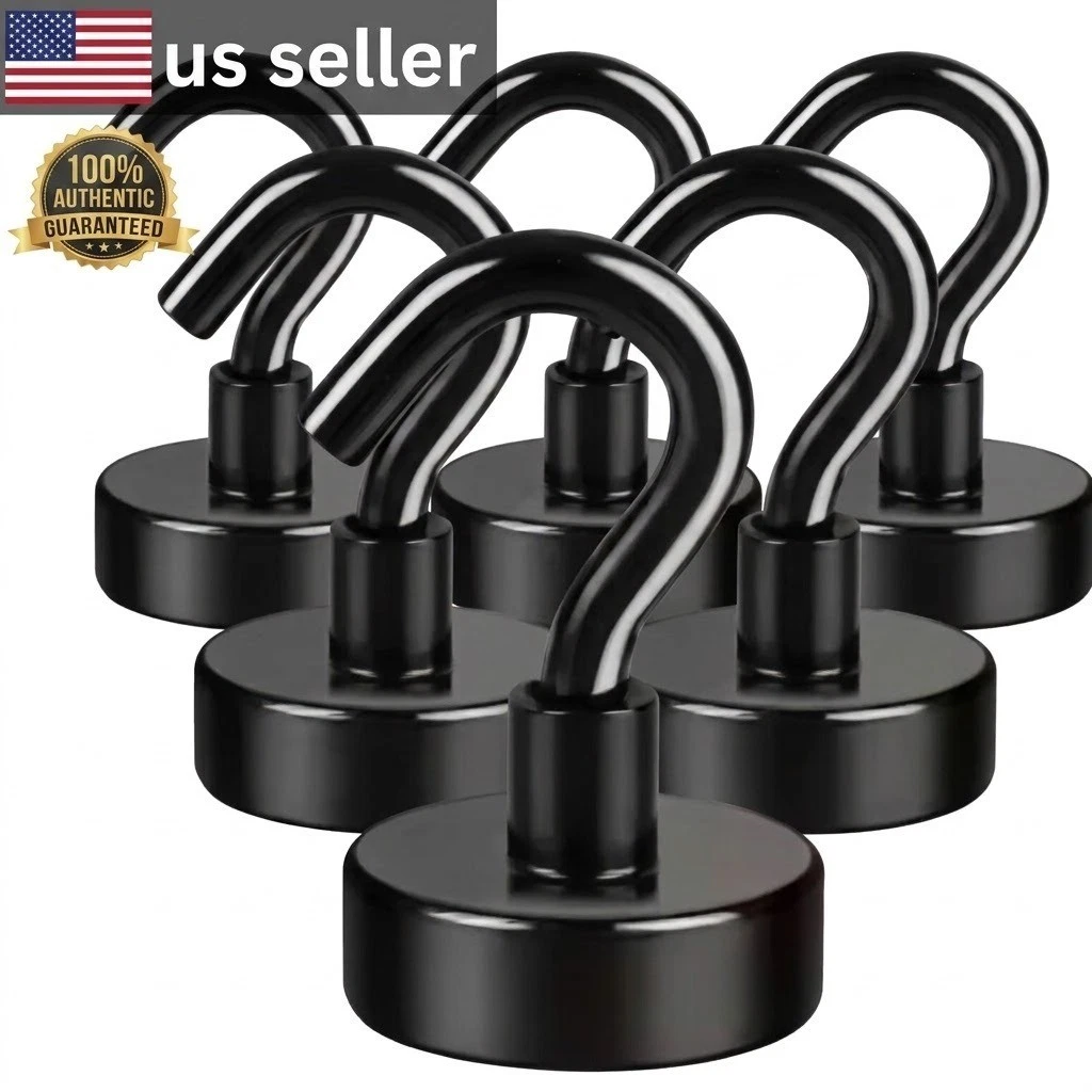 6 Pack Magnetic Hooks Heavy Duty – 110 Lbs Ne