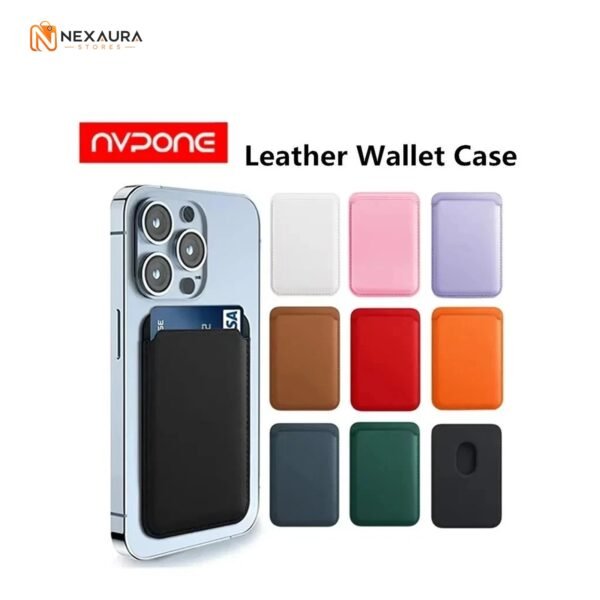Leather MagSafe Wallet Card Holder for iPhone – Magnetic with Ring Holder