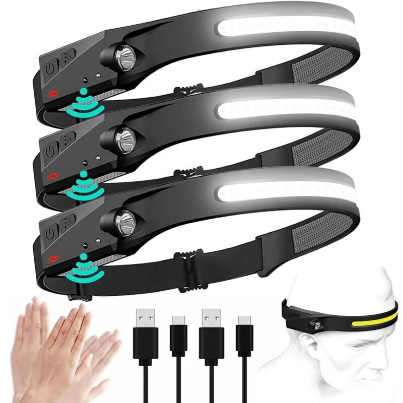 Rechargeable LED headlamp with wide beam for winter evening walks