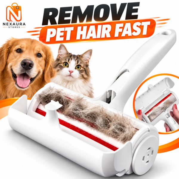 Reusable Pet Hair Remover Roller – Self-Cleaning Lint Roller for Cats & Dogs