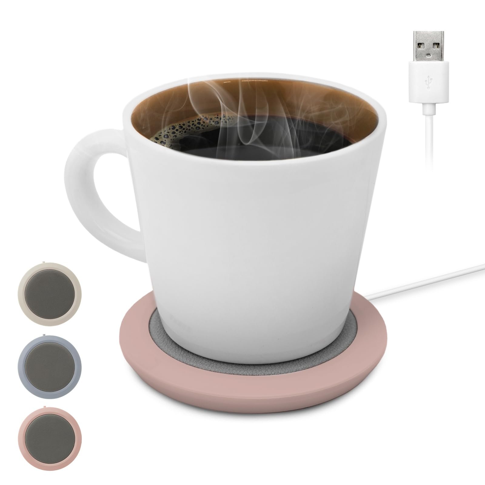 USB Coffee Mug Warmer – 3-Temperature Heating Coaster Pad