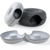 Donut Cat Tunnel Bed – 2-in-1 Felt Hideaway & Lounger, Grey - image 1
