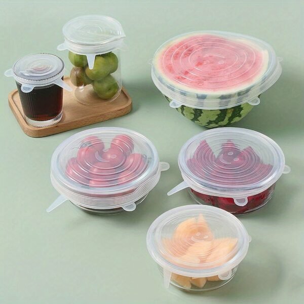 Silicone Stretch Lids 6-Pack – Reusable Bowl Covers for Food Storage - image 1