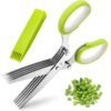 5-Blade Herb Scissors – Stainless Steel with Cleaning Comb & Cover - image 1