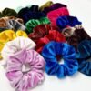 Velvet Scrunchies 12-Pack – Soft No-Crease Hair Ties, Assorted Colours - image 3