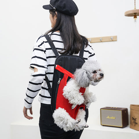 Legs-Out Pet Carrier Backpack – Breathable Mesh Front Pack, Red - image 3