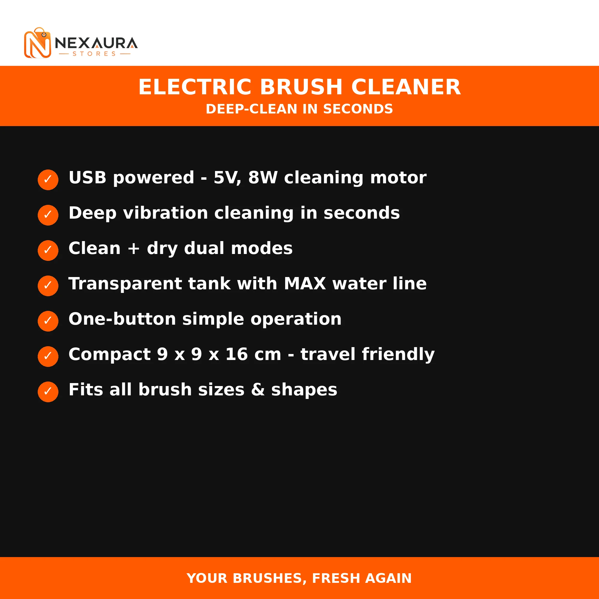 Key features of the electric makeup brush cleaner