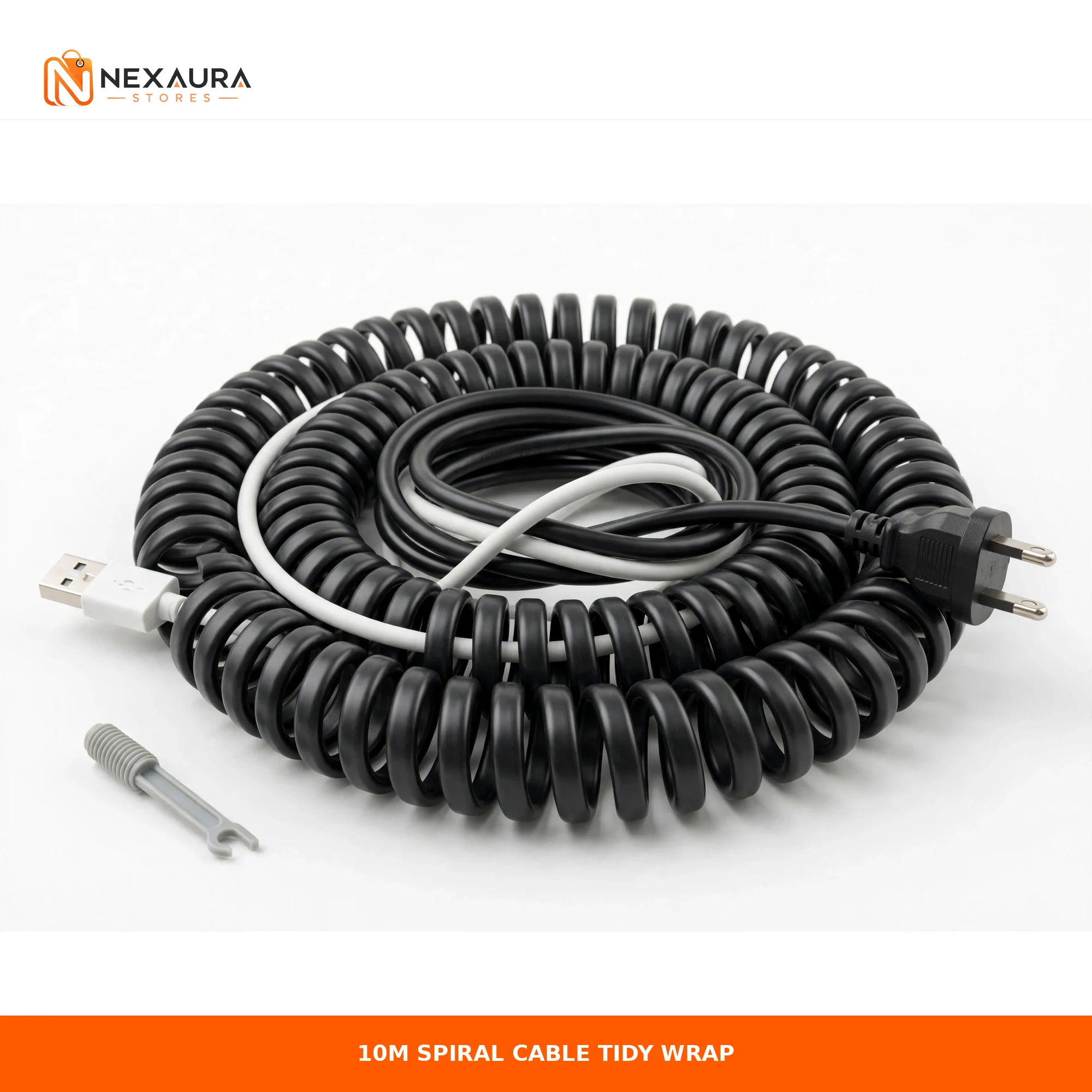 Spiral cable tidy wrap with bundled cables