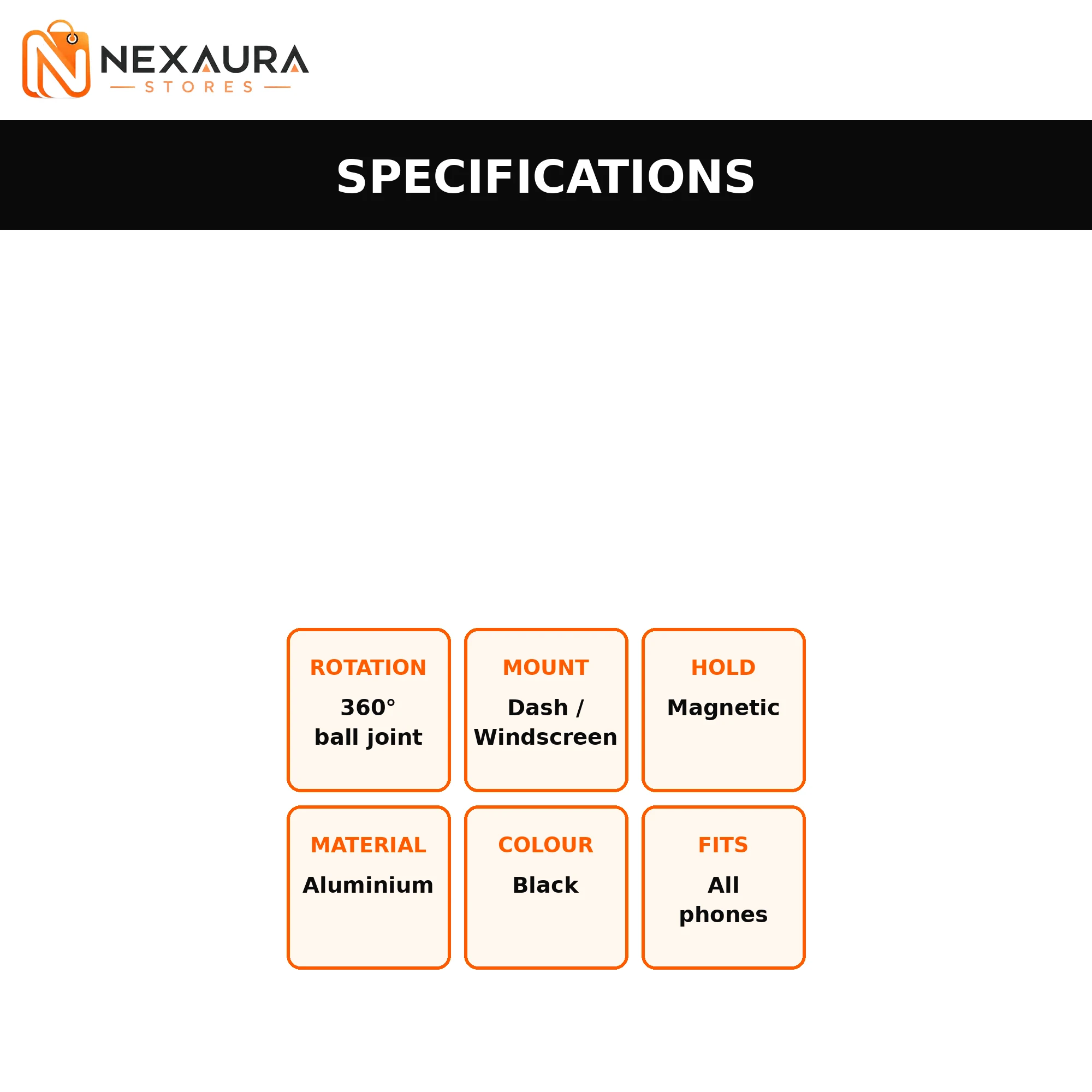 Specifications of magnetic car phone mount