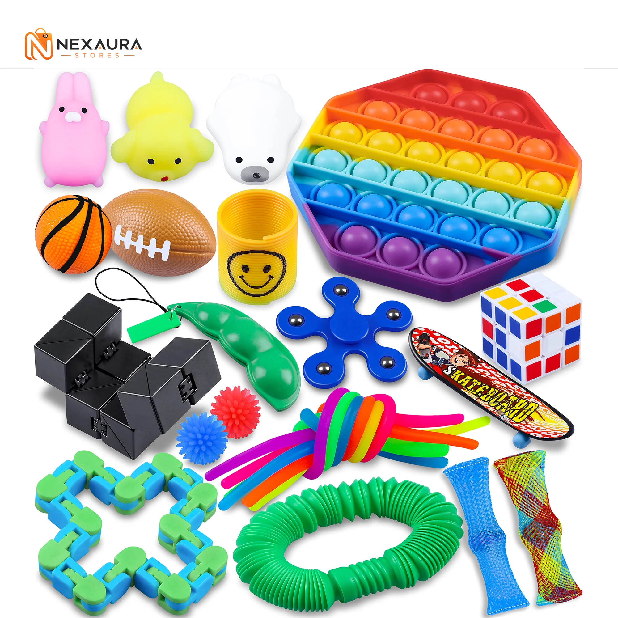 Assorted fidget toys from the set