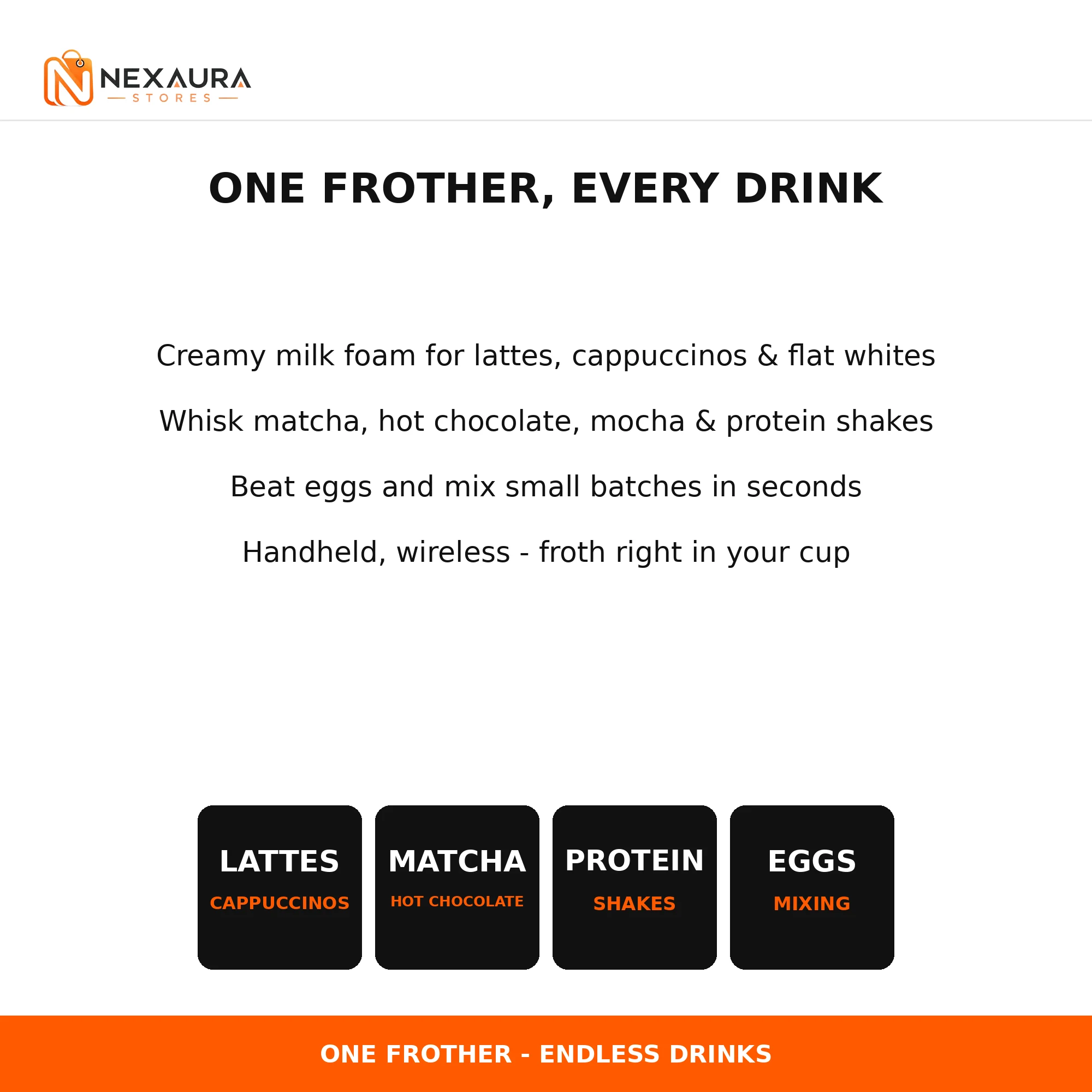 One frother for lattes, matcha, shakes and more