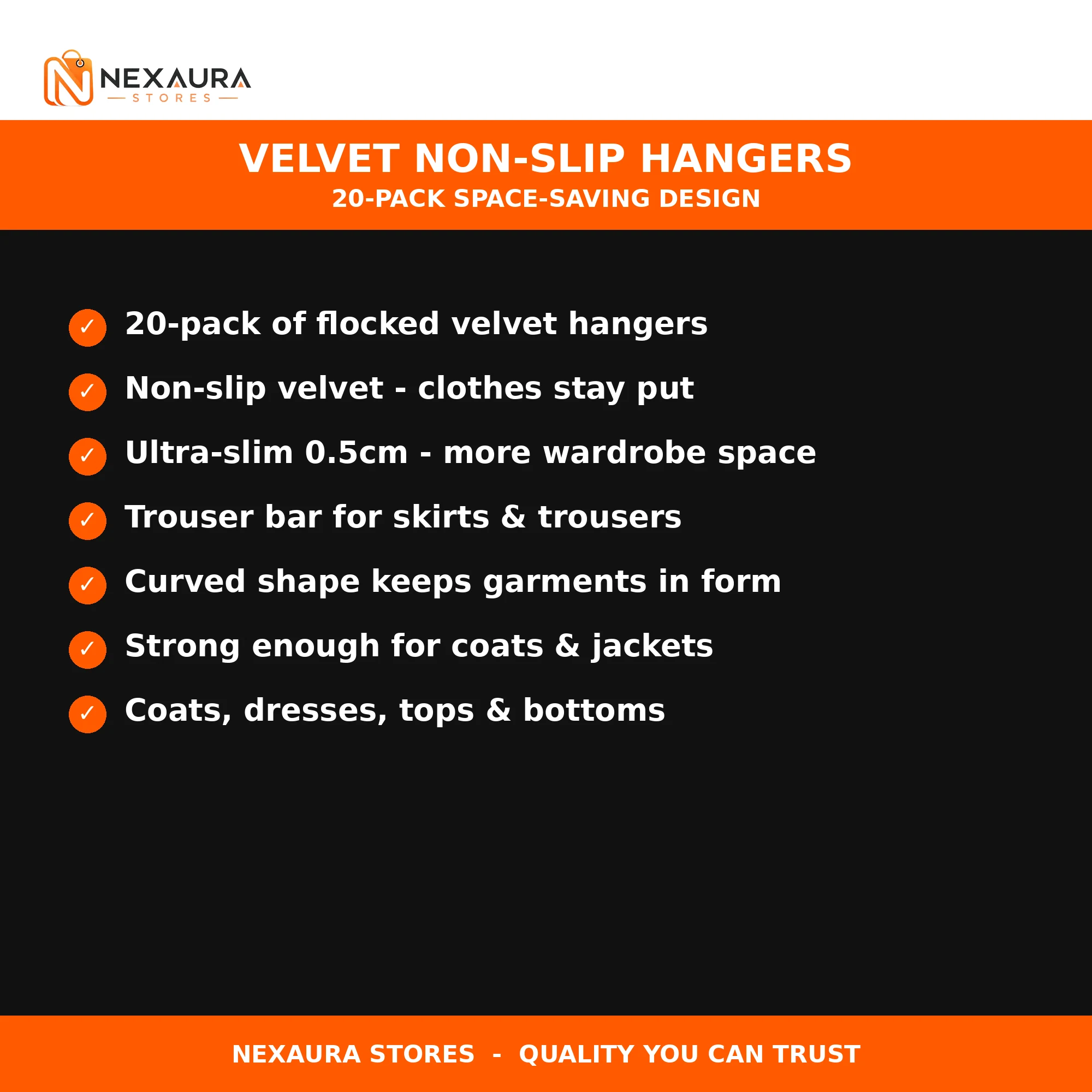 Key features of velvet non-slip hangers