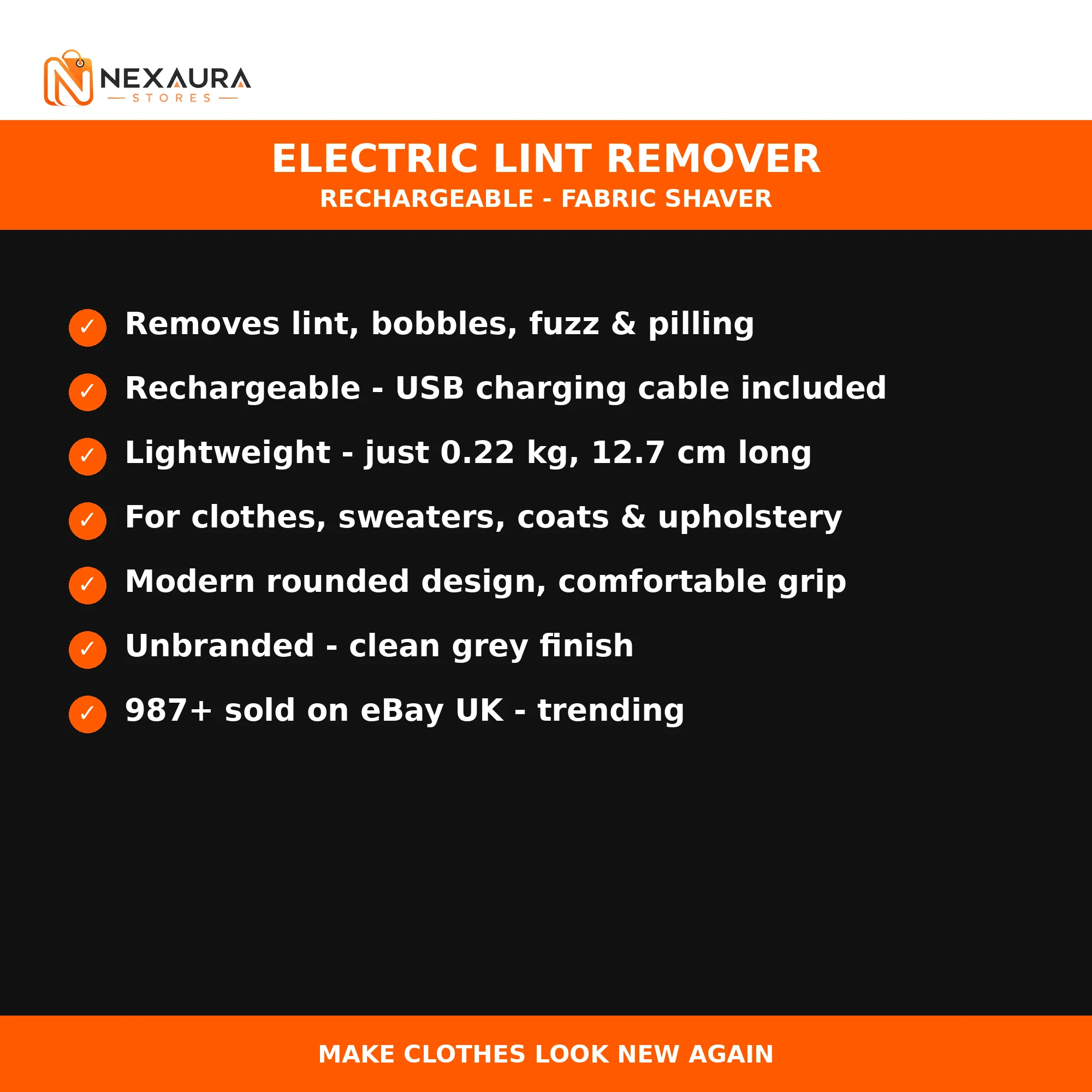 Electric lint remover key features