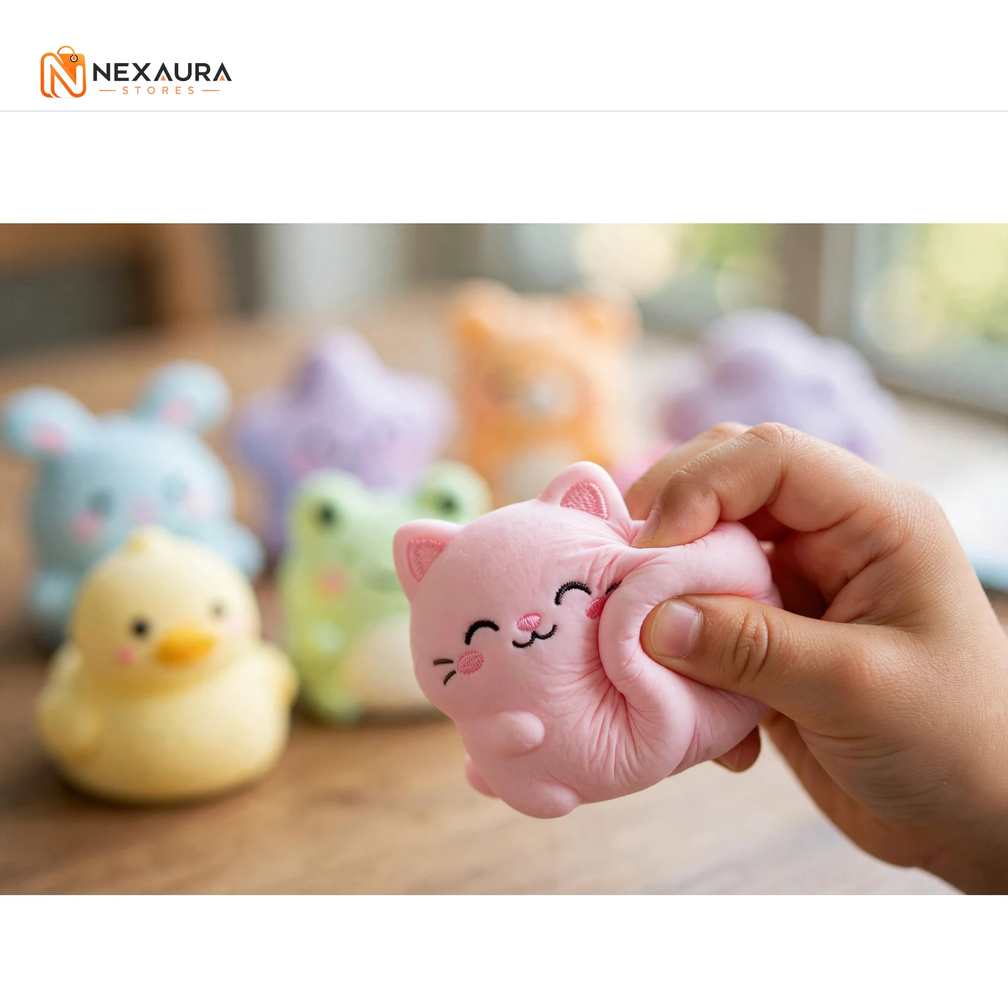 Child squeezing a mochi squishy toy