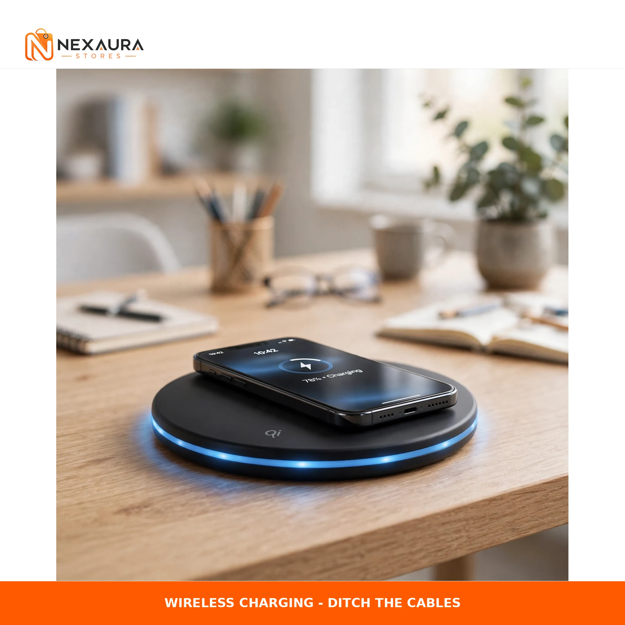 Smartphone charging on wireless Qi charging pad