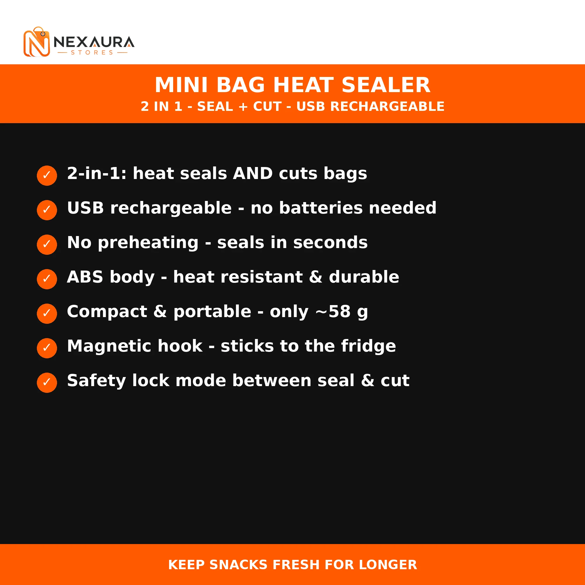 Key features of the mini bag sealer