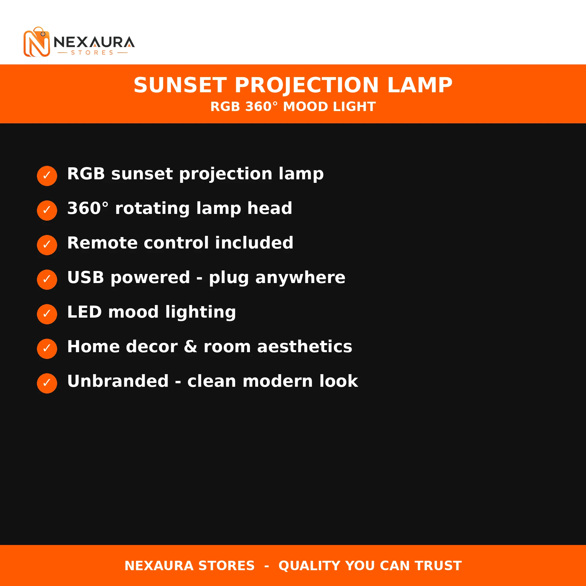 Sunset lamp key features