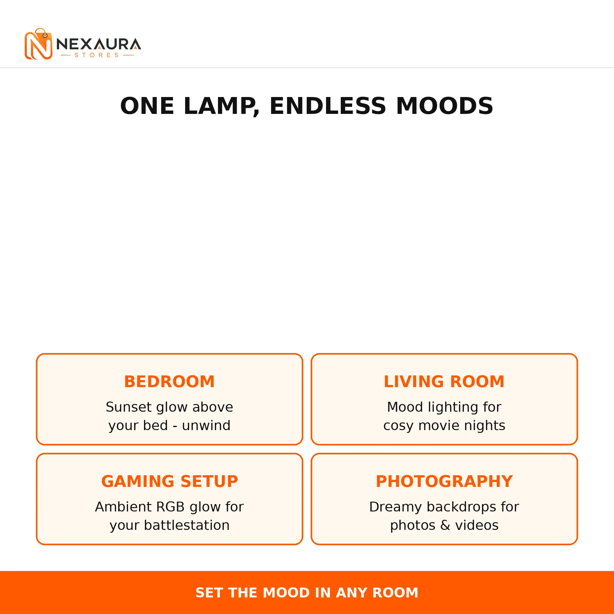 Different uses for the sunset projection lamp