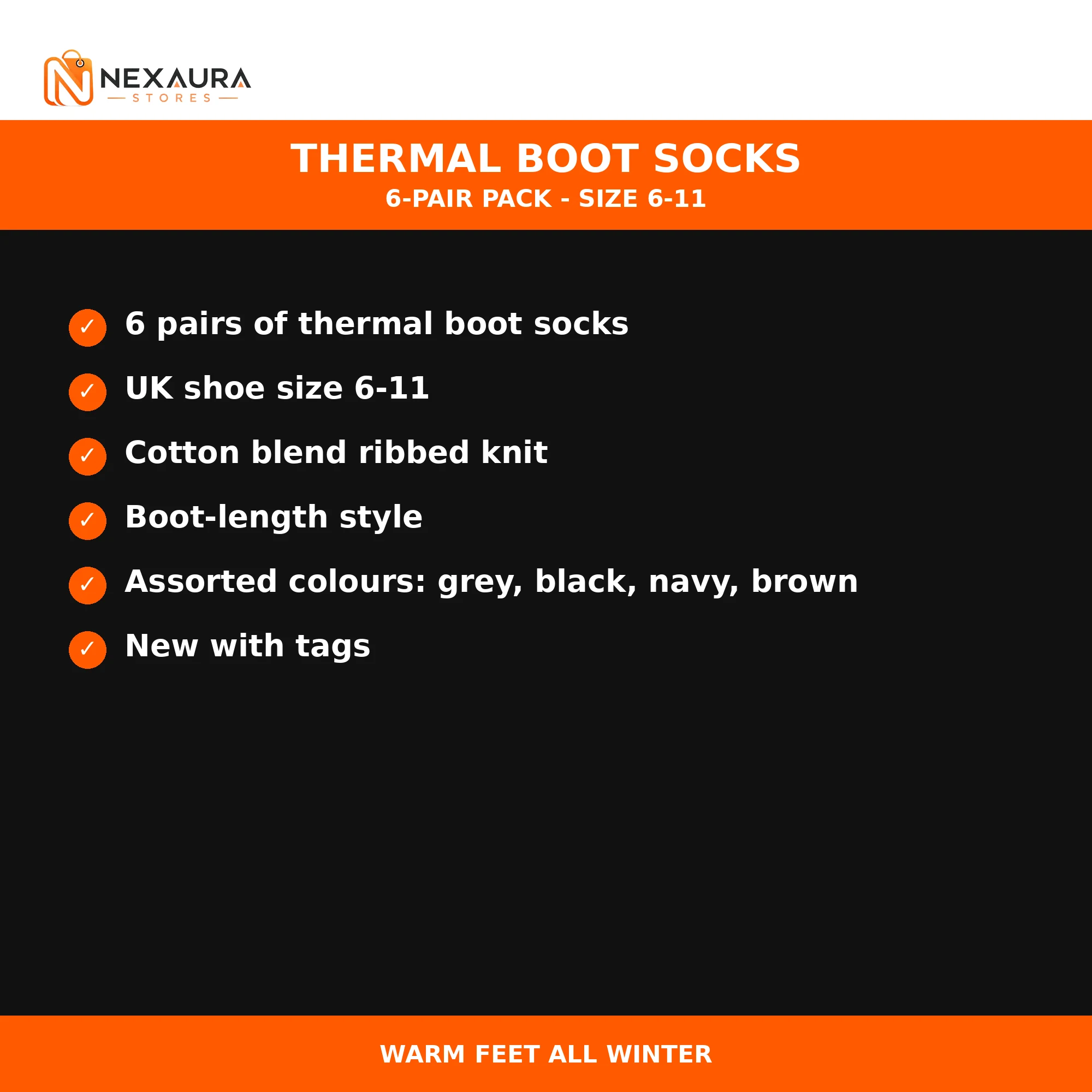 Thermal boot socks key features