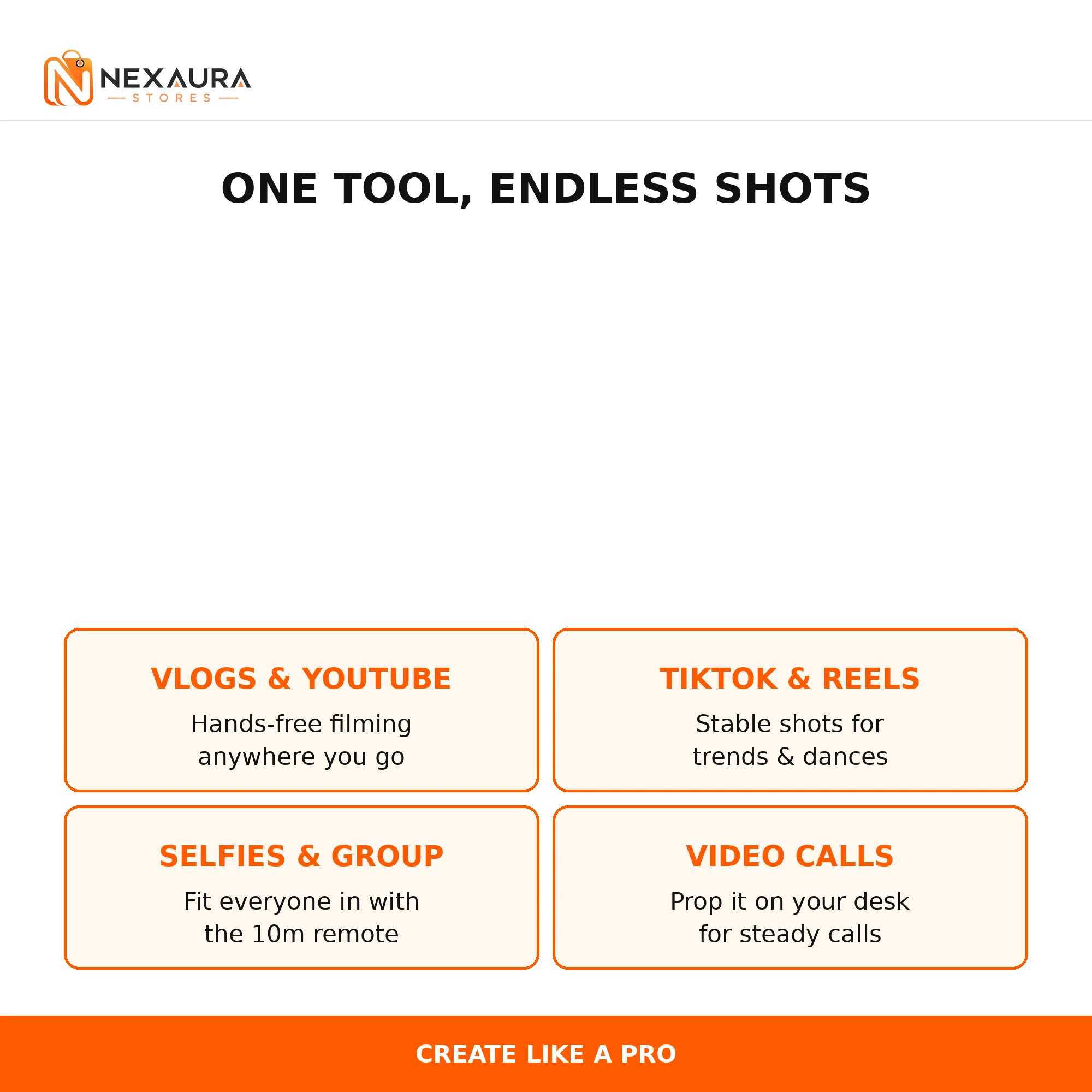 Different uses for the selfie stick tripod