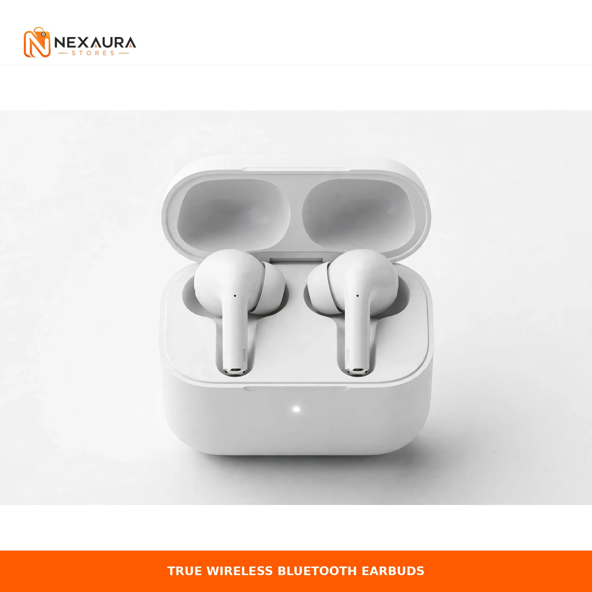 True wireless bluetooth earbuds in charging case