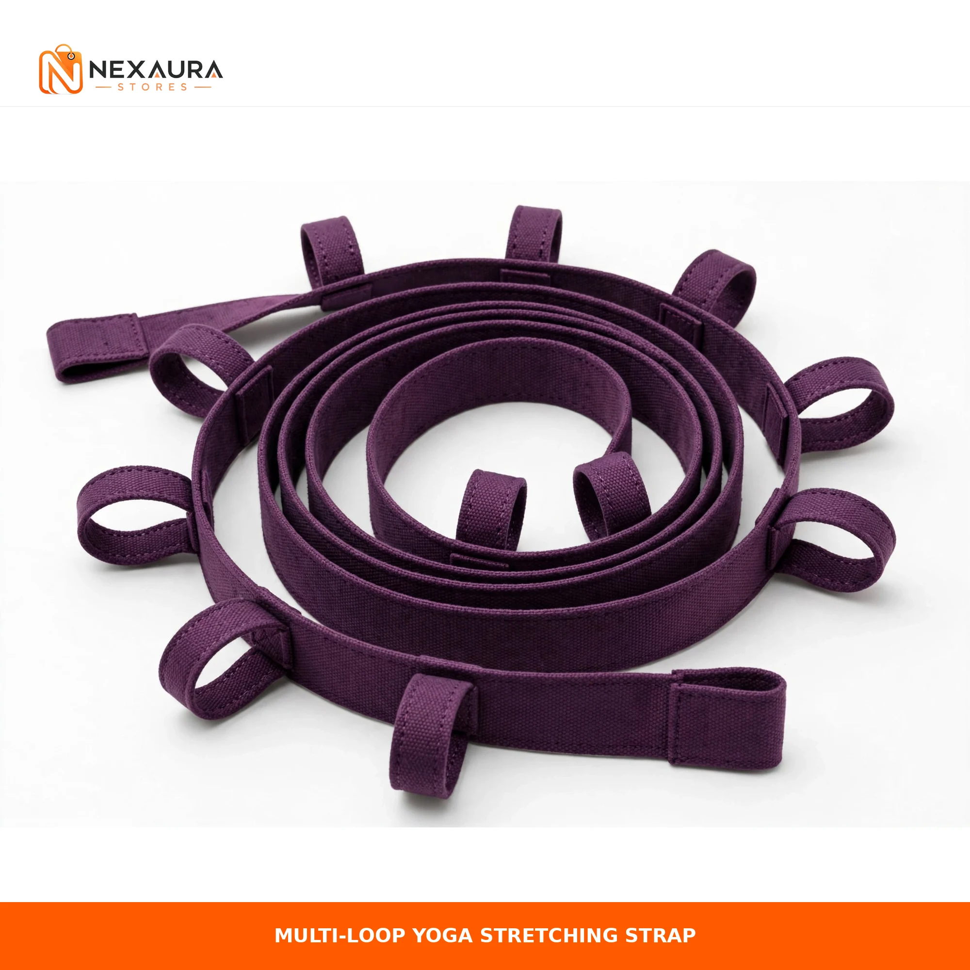 Multi-loop yoga stretching strap