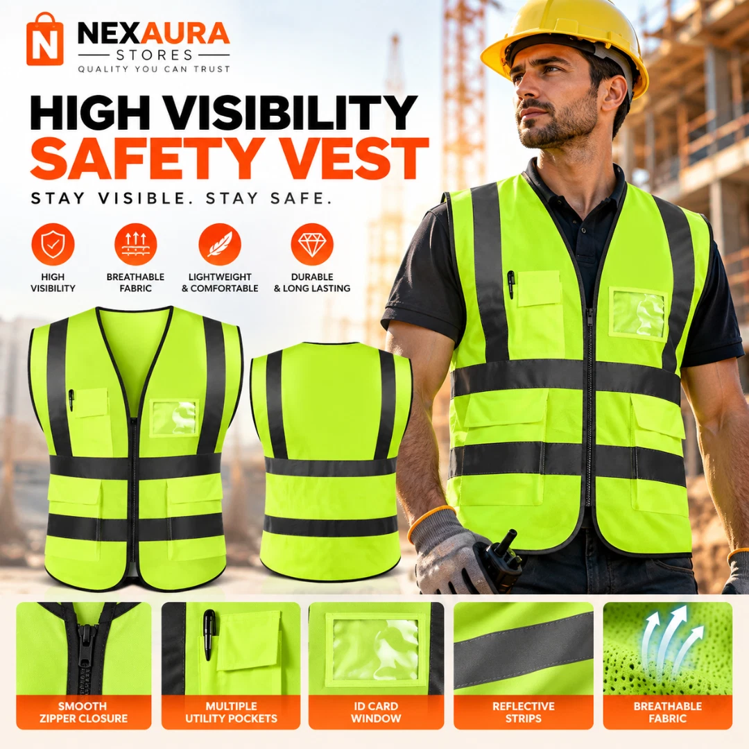 Hi Vis Safety Vest – High Visibility Waistcoa